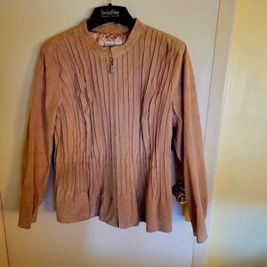Bradley Bayou Mauve Suede Pleated Jacket LGR